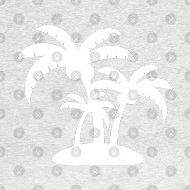 White Coconut Tree Summer Tropic Design on Gray by Syressence